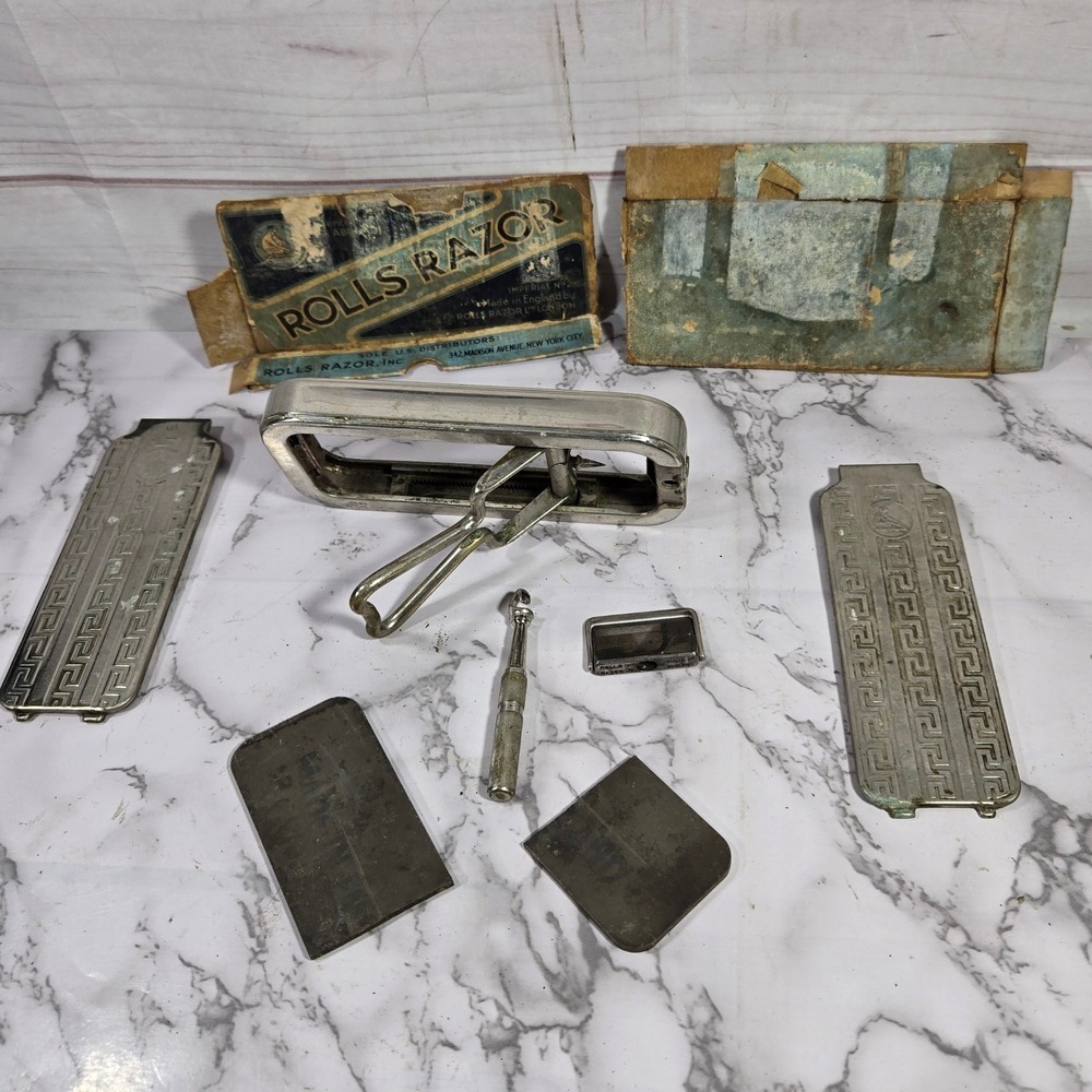 Vintage Rolls Razor Safety Razor‎ Set Made in England Shaving Kit Accessories